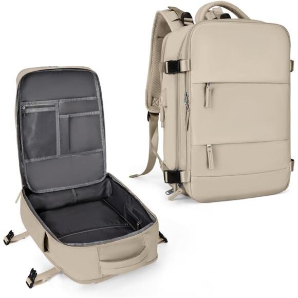 Other - Unisex Large Travel Backpack Waterproof Rucksack Casual Daypack, Khaki